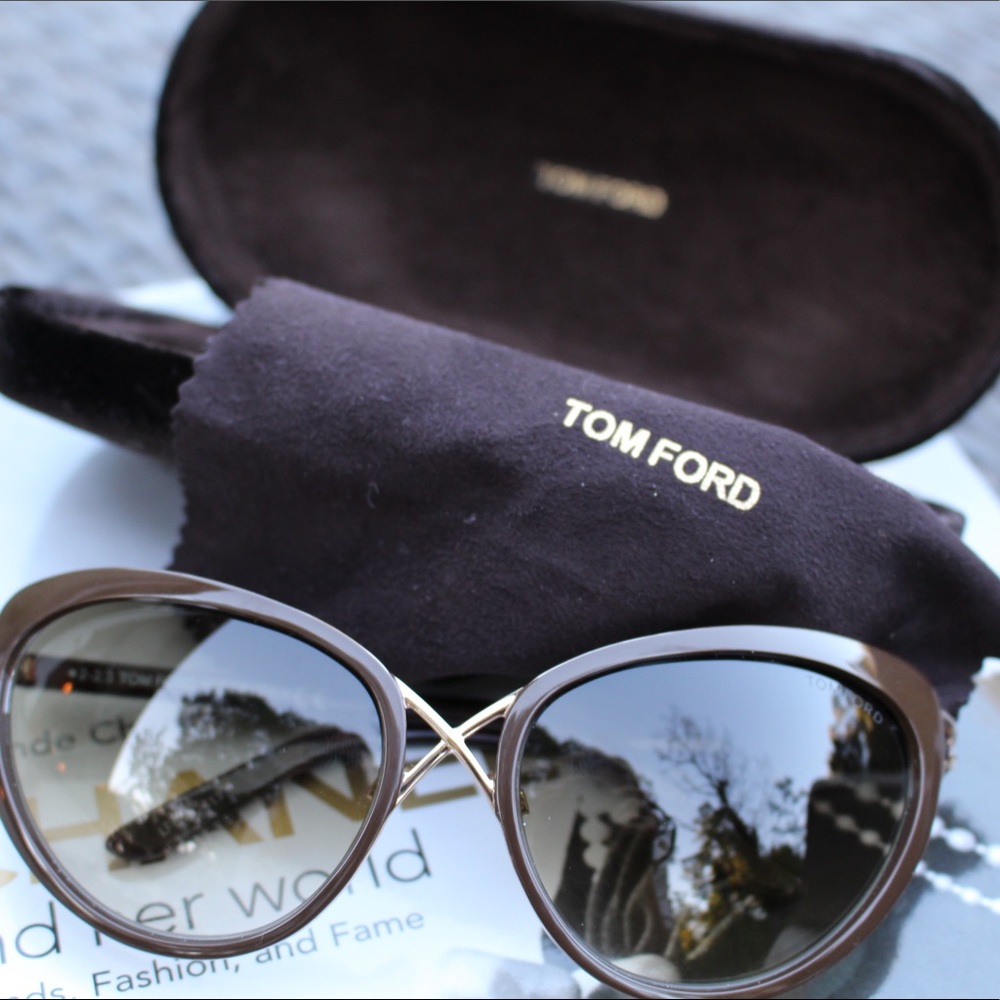 Tom Ford Womens Brown Cat Eye Daria Sunglasses